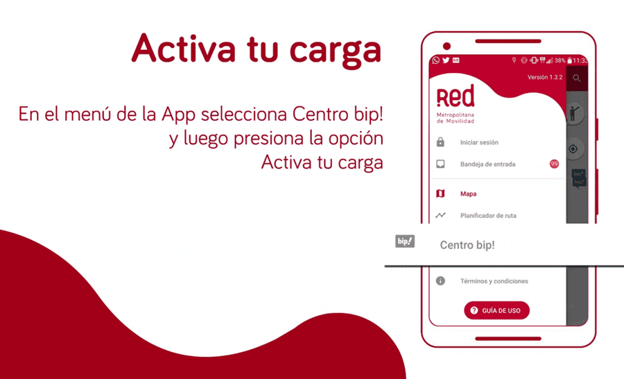 Cómo activar carga Bip! desde El Celular en Chile paso 1